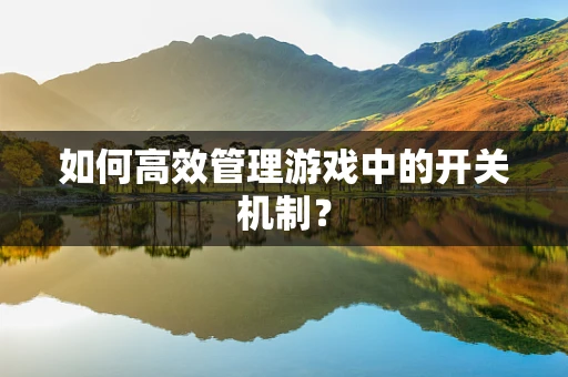 如何高效管理游戏中的开关机制？