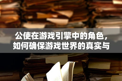 公使在游戏引擎中的角色，如何确保游戏世界的真实与流畅？