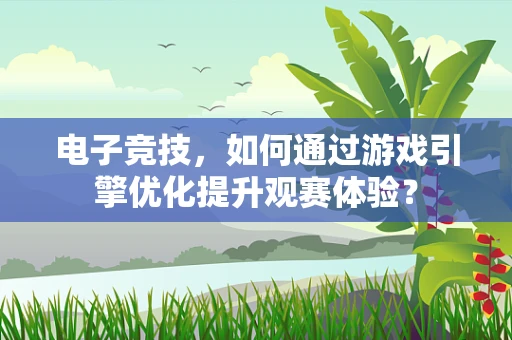电子竞技，如何通过游戏引擎优化提升观赛体验？
