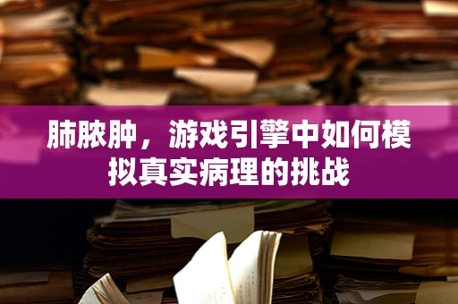 肺脓肿，游戏引擎中如何模拟真实病理的挑战