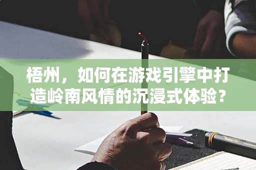梧州，如何在游戏引擎中打造岭南风情的沉浸式体验？