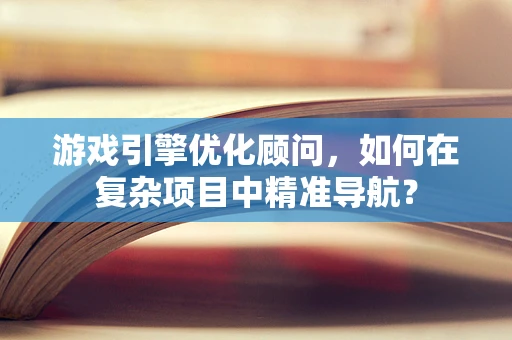 游戏引擎优化顾问，如何在复杂项目中精准导航？
