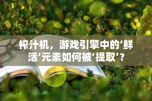 榨汁机，游戏引擎中的‘鲜活’元素如何被‘提取’？