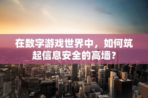 在数字游戏世界中，如何筑起信息安全的高墙？