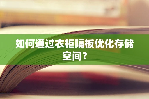 如何通过衣柜隔板优化存储空间？