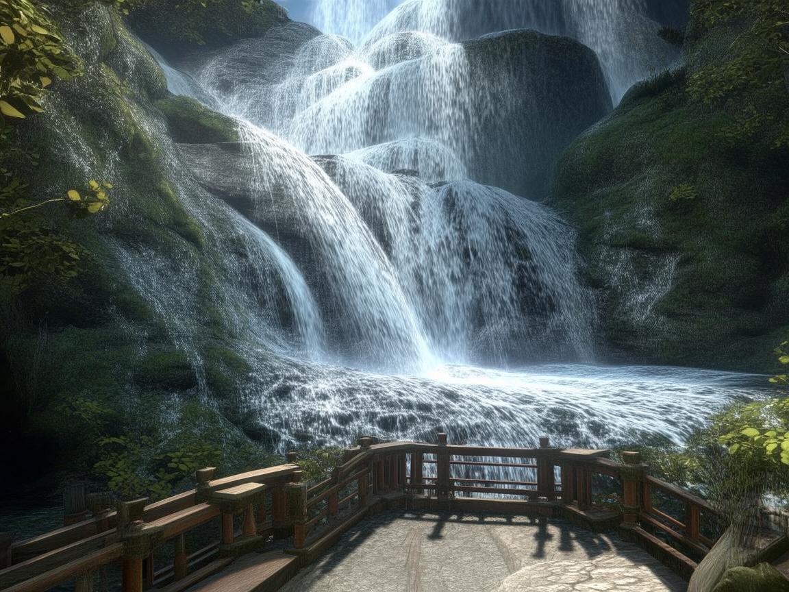 瀑布观瀑台，游戏引擎中的视觉盛宴如何实现？